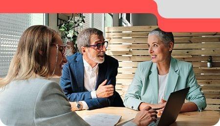 Couple meeting with banker