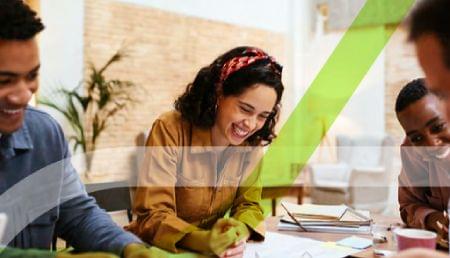 Team meeting together