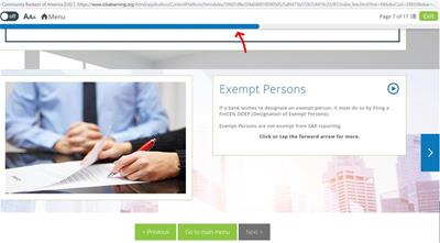 CBU Online Course Progress Bar
