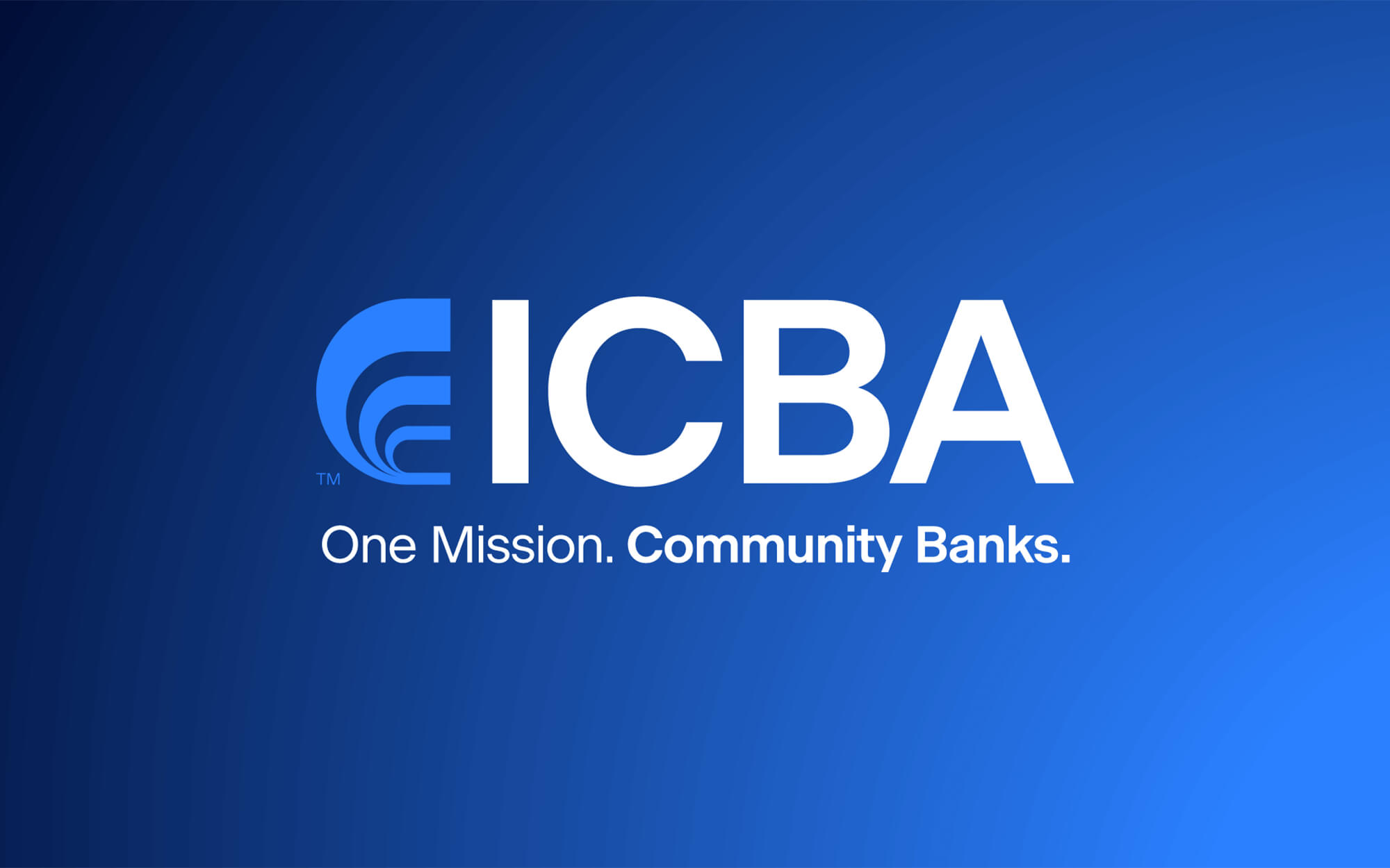 ICBA logo on blue background